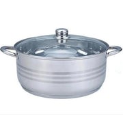 Cacerola Mediana de Acero inoxidable con Tapa de Vidrio de 14 Litros de 36 cm Inducción Tab and Kit