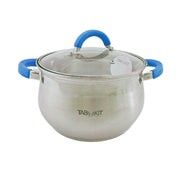 Cacerola mediana de 2 Litros de acero inoxidable con tapa de vidrio. Tab and Kit - ANFORAMA (Todo para mi Cocina)